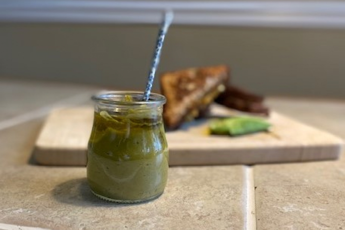 Roasted mango condiment